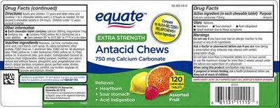 Equate Antacid Fruit Chews 120ct (Equate Antacid Fruit Chews 120ct Ndc 49035 048 20)
